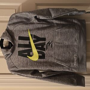 NIKE BRAND SIGNATURE BOYS GRAY PULLOVER HOODIE SIZE SMALL